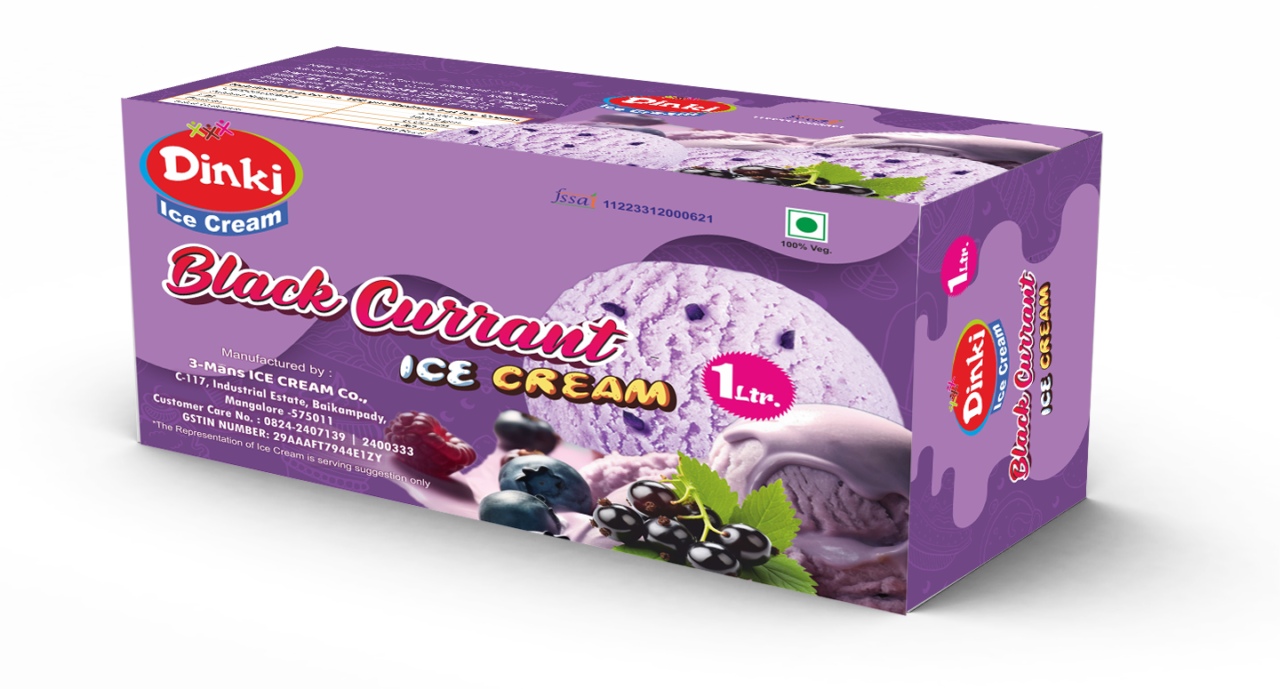 Dinki 1 ltr Black-Current ice cream