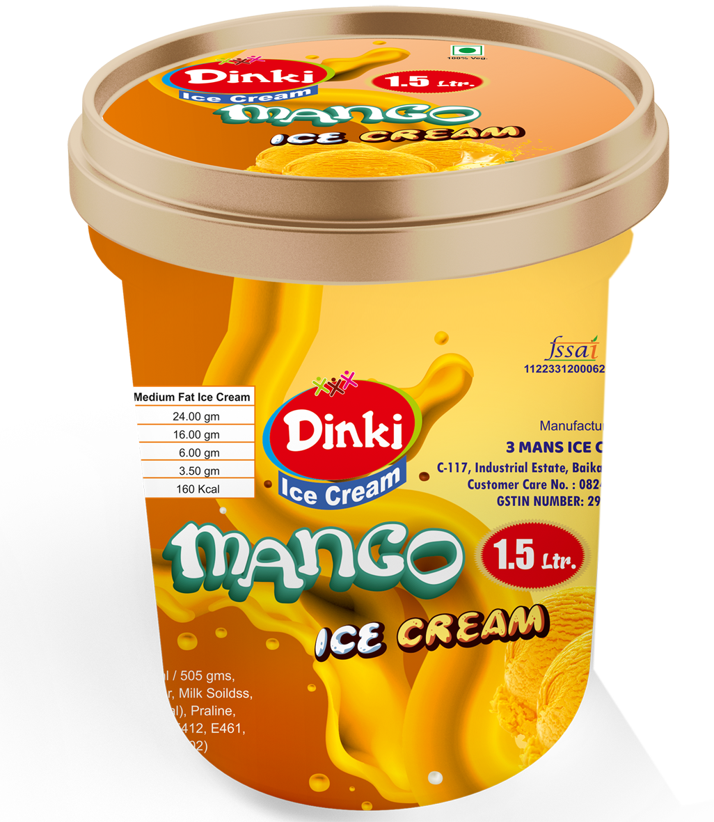 Dniki 1.5 Mango ice cream container