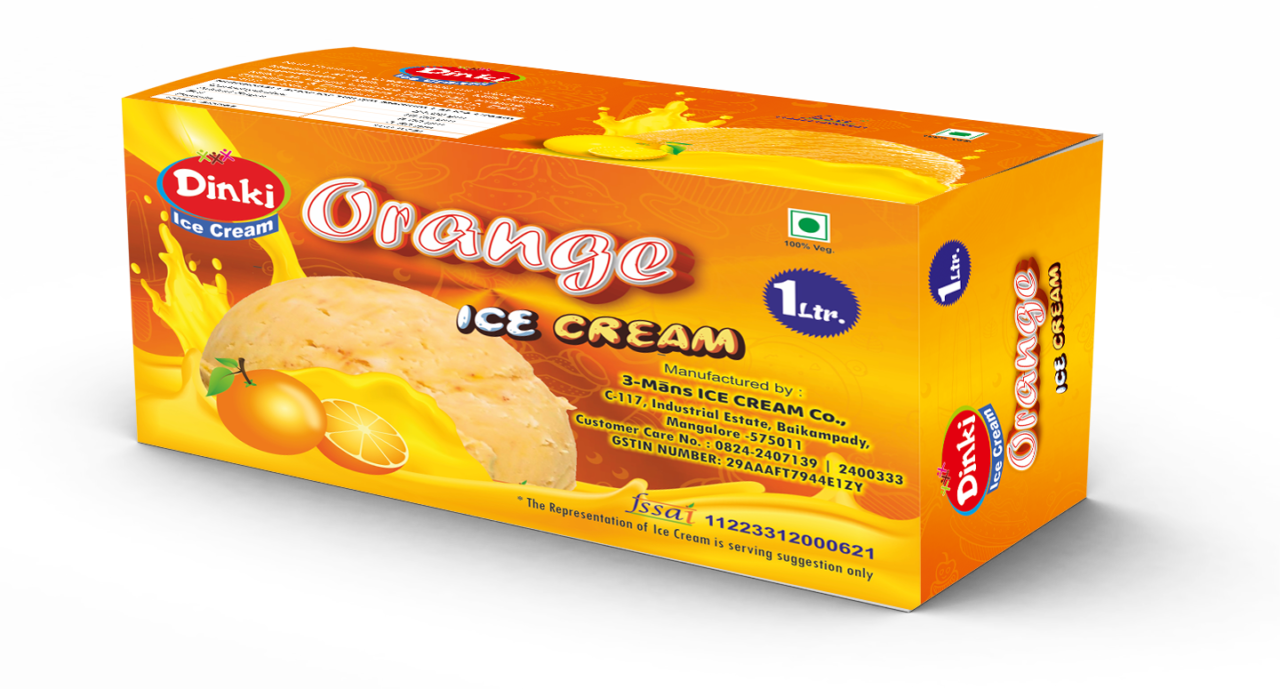 Dinki 1 ltr. Orange ice cream