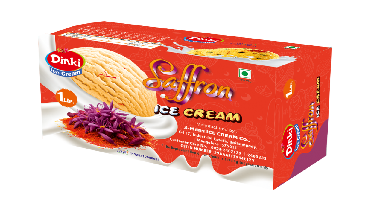 Dinki 1 ltr. Saffron ice cream